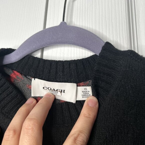 Coach Horse And Carriage Black Side Button Sweater Dress Women's Size X-Small XS - Picture 5 of 9